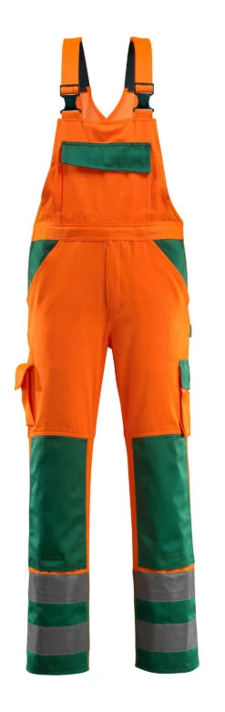 Mascot Barras Hi-Vis Bib & Brace Work Coverall Orange/Green (Various Sizes)