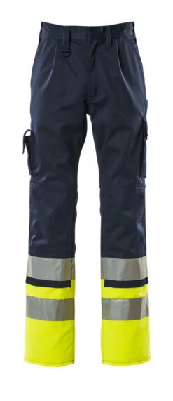 Mascot Patos Hi-Vis Trade Work Trousers Yellow/Navy (Various Sizes)