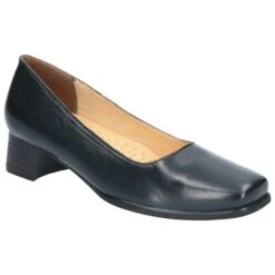 Amblers Walford Ladies Wide Fit Court Shoes Navy (Sizes 3-8)