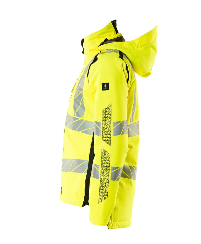 Mascot Womens Hi-Vis Waterproof Winter Work Jacket Yellow/Black (Sizes XS-5XL) - Image 2