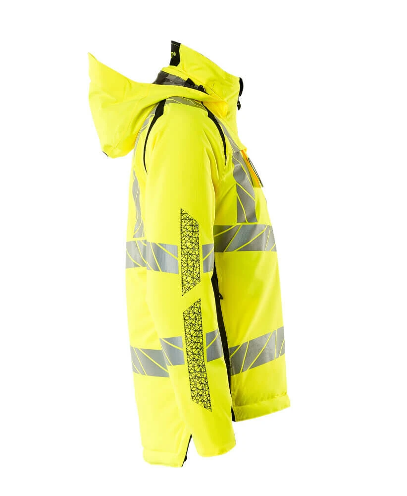 Mascot Womens Hi-Vis Waterproof Winter Work Jacket Yellow/Black (Sizes XS-5XL) - Image 3