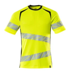 Mascot Accelerate Hi-Vis Work T-Shirt Yellow/Black (Sizes S-5XL)