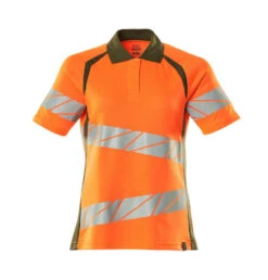 Mascot Accelerate Womens Hi-Vis Work Polo Shirt Orange/Green (Sizes S-5XL)