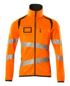 Mascot Hi-Vis Full Zip Work Fleece Jumper Orange/Dark Grey (Sizes S-5XL)