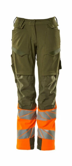 Mascot Diamond Womens Hi-Vis Two-Tone Work Trousers Orange/Green (Various Sizes)