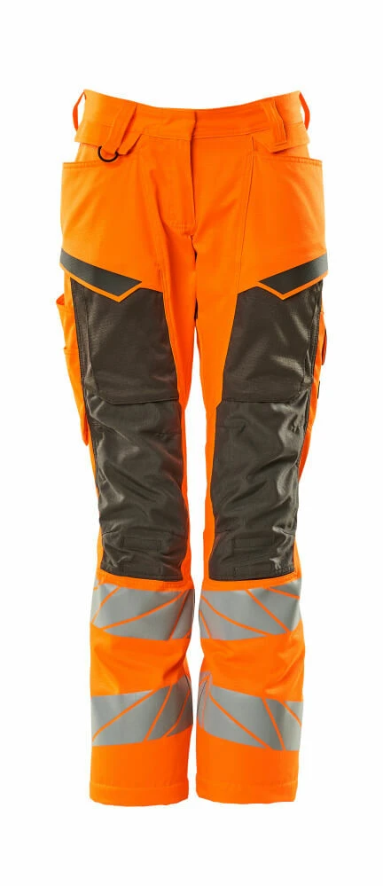 Mascot Diamond Ladies Accelerate Hi-Vis Work Trousers Orange/Dark Grey (Various Sizes)