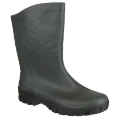 Dunlop Dee Calf Length Wellington Boots Dark Green (Sizes 4-12)