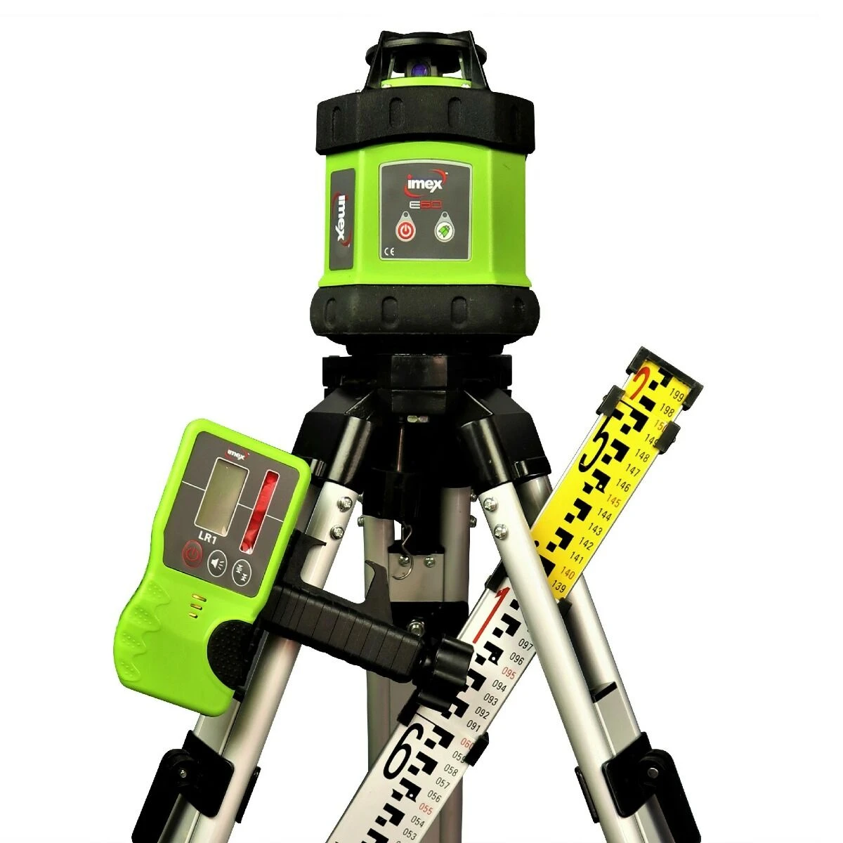 Imex E60 Cordless Rotating Laser Level Kit With Staff & Tripod - Image 3