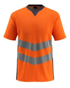 Mascot Sandwell Hi-Vis Work T-Shirt Orange/Dark Navy Blue (Sizes S-5XL)