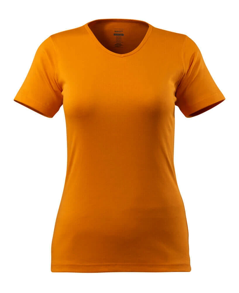 Mascot Womens V-Neck T-Shirt Orange (Sizes XS-3XL)