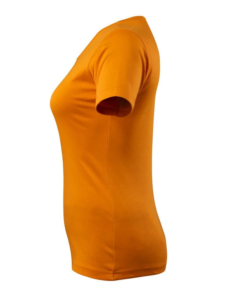 Mascot Womens V-Neck T-Shirt Orange (Sizes XS-3XL) - Image 2