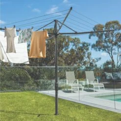 Hills Rotary Folding 6 Washing Line Clothesline (Monument Or Cottage Green)