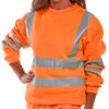 Beeswift Hi-Vis Work Sweatshirt Jumper Orange (Various Sizes)
