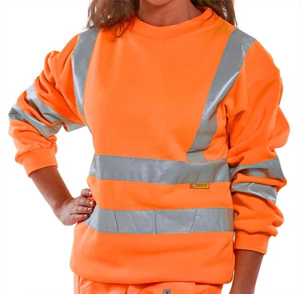 Beeswift Hi-Vis Work Sweatshirt Jumper Orange (Various Sizes)