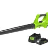 Greenworks G24ABK2 Cordless 24v Garden Axial Leaf Blower 99mph With Battery