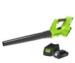 Greenworks G24ABK2 Cordless 24v Garden Axial Leaf Blower 99mph With Battery