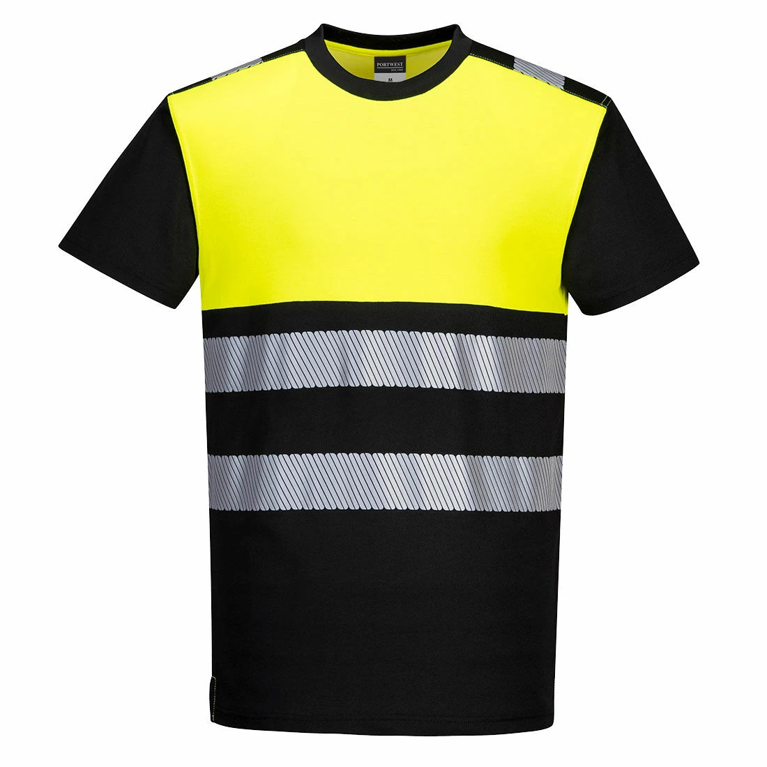 Portwest PW3 Hi-Vis T-Shirt Black/Yellow (Sizes XS-4XL)