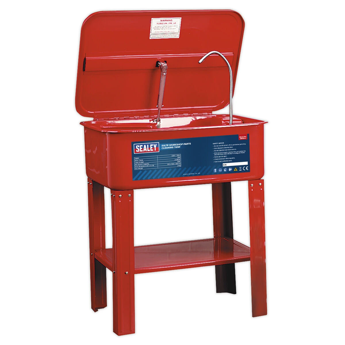 Sealey Parts Cleaning Tank Red 50-Litre