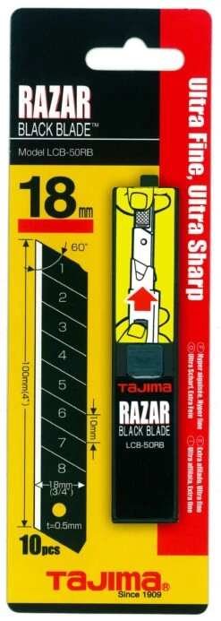 Tajima Razar Black Blade Dispenser 18mm Pack Of 10