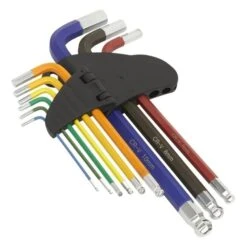 Sealey Premier Ball-End Hex Key Colour Coded Set 9-Piece