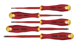 Felo Ergonomic VDE E-Slim Slotted & Pozidriv Screwdriver Set 5-Piece