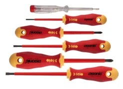 Felo Ergonomic VDE Slotted & Phillips Screwdriver Set 6-Piece