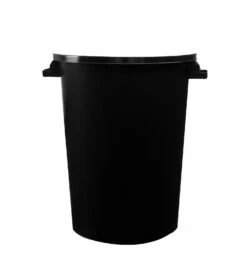 Heavy Duty Black Plastic Waste / Rubbish Dustbin 90 / 85 Litre (With Or Without Lid)