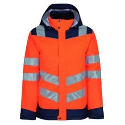 Regatta Professional Hi-Vis Waterproof Thermogen Heated Coat Jacket Orange/Navy Blue (Sizes S-3XL)