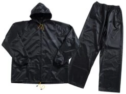 JCB Essential Fully Waterproof Rainsuit Jacket & Trousers Pack Black (Sizes L-XL)