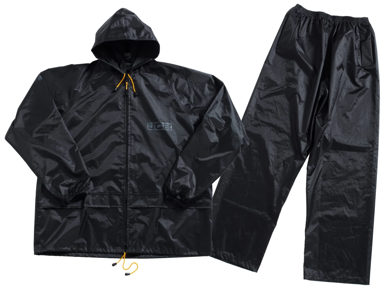 JCB Essential Fully Waterproof Rainsuit Jacket & Trousers Pack Black (Sizes L-XL)