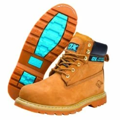 OX Nubuck Safety Work Boots Tan Honey (Sizes 6-13)