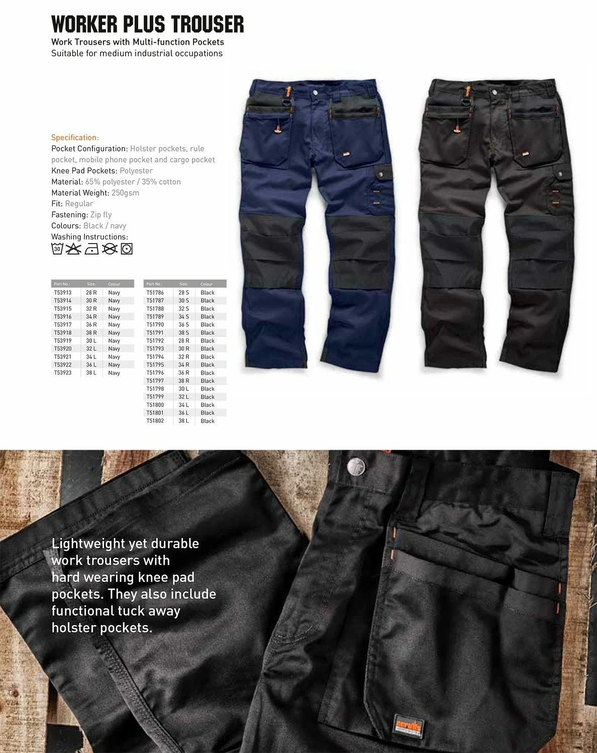 Scruffs WORKER PLUS TWIN PACK Black Work Trousers With Holster Pockets Trade Hardwearing - Image 4