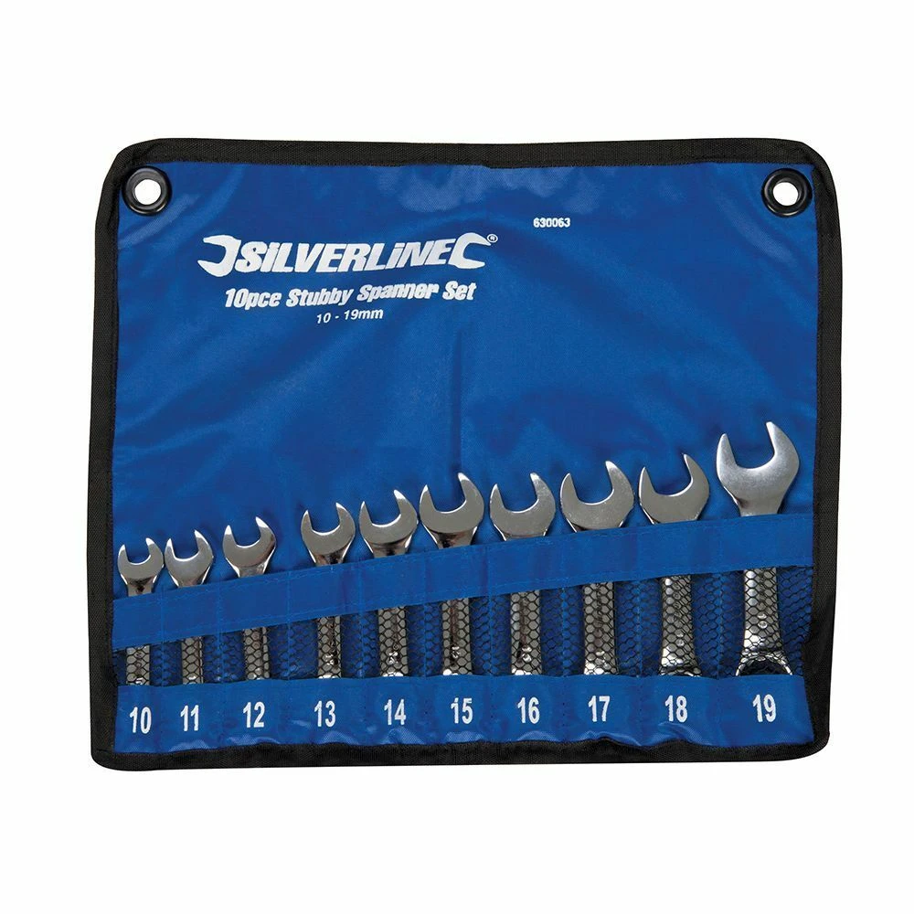 Silverline Stubby Spanner Set 10 Piece (10-19mm)