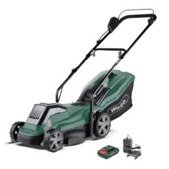 Handy Webb 33cm (13in) Cordless 20v Rotary Lawnmower With 4Ah Battery & Charge